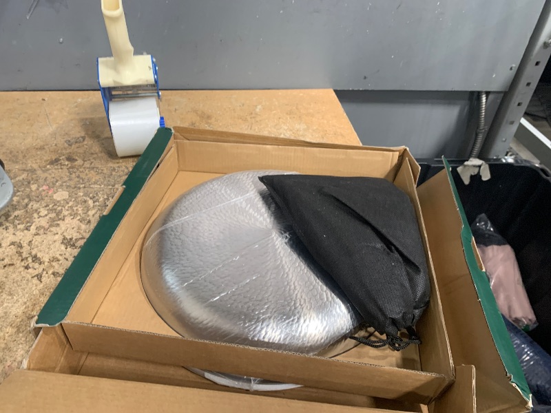 View 2 of 11.8" Titanium Frying Pan with Lid, 3-Ply Non-Stick Hammered Skillet