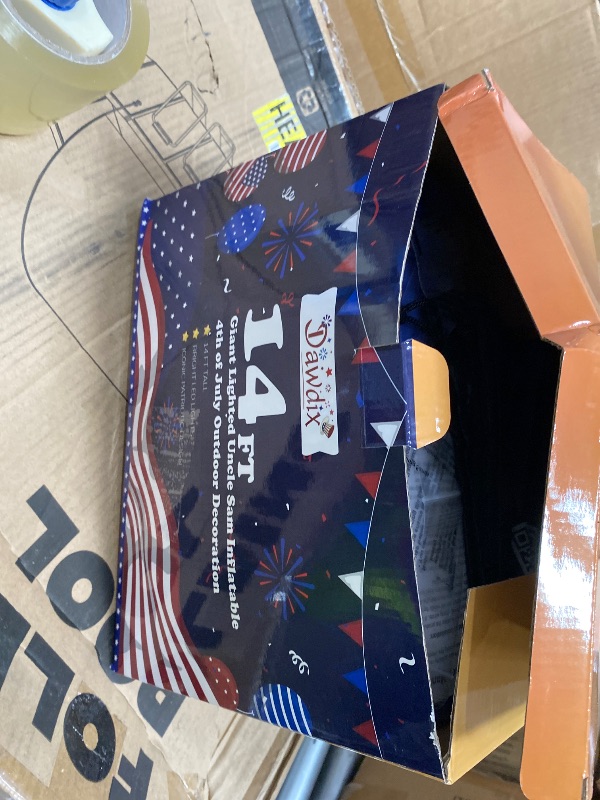 View 2 of 14FT Giant 4th of July Inflatable Uncle Sam Decoration with Built-in LED Lights, Patriotic Outdoor Yard Decoration with Dual Blowers, Stakes, Ropes & Sandbags for Independence Day Lawn Garden Decor