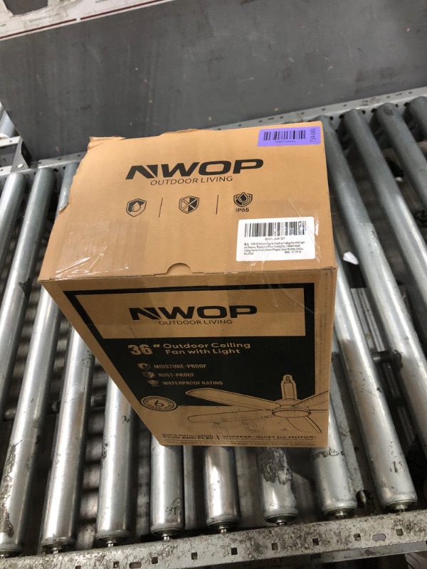 View 2 of ***missing blade***
(mini size) NWOP 36 Inch Outdoor Ceiling Fan with Light