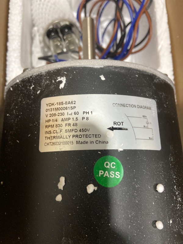 View 4 of 0131M00061SP Condenser Fan Motor 1/4 HP 830RPM 208-230V 1.5A