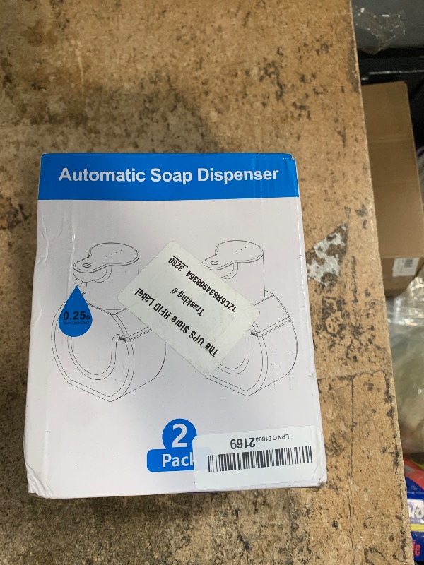 View 2 of 2 Pack Automatic Liquid Soap Dispenser,14.2oz/420ML Touchless Automatic Soap Dispenser,Rechargeabled Wall Mounted Smart Pump for Bathroom Kitchen
