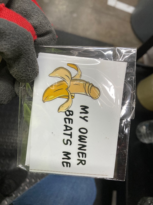 Photo 1 of (5Pcs) My Owner Beats Me Sticker 3 inch, Stickers for Adults Dirty, Penis Stickers, Funny Waterproof Vinyl Decal for Laptop, Book, Water Bottles, Car, Phone