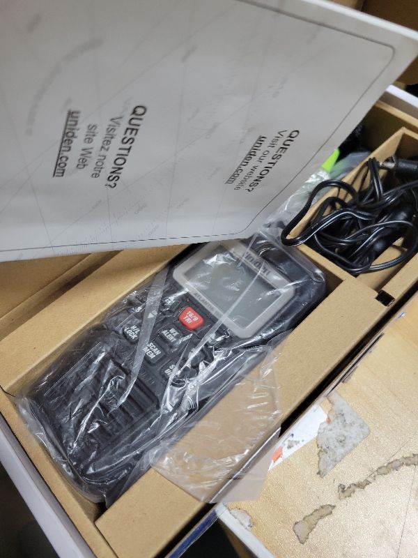 View 2 of Uniden Atlantis 155 Handheld Two-Way VHF Marine Radio, Floating IPX8 Submersible Waterproof, Dual-Color Screen, All USA/International/Canadian Marine Channels, NOAA Weather Alert, 10 Hour Battery