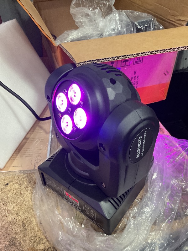 View 5 of 100W LED Moving Head DJ Lights 2-Sides Moving Head Wash & Beam Effect Stage Light RGBW 4-in-1 DMX Sound Active DJ Lights for Party Disco KTV Pub Bar Show Wedding Show - 2 PCS (2)