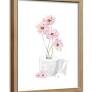View 1 of *(*** STOCK PHOTO REFERENCE ONLY **** PhexlyArt Framed  Wall Art - TOILET PAPER WITH PINK FLOWERS PAINTING WALL ART