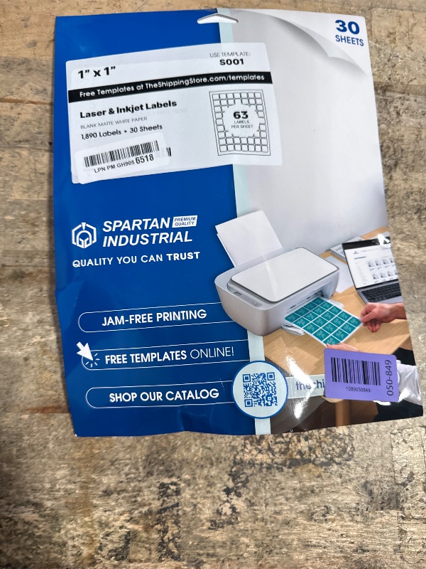 View 2 of 1" X 1" Matte White Printable Labels (30 Sheets, 1890 Stickers)