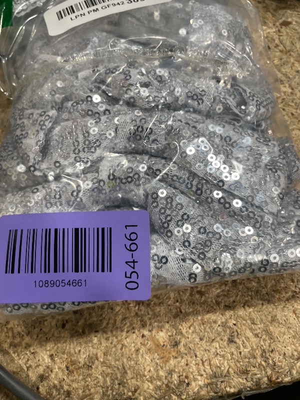 View 2 of 12 Pieces Sequin Bows for Girls 4.7" Large Cheer Hair Bow with Alligator Clips Hair Accessories for Kids Toddler Cheerleaders Teen Girls College Sports (Silver)