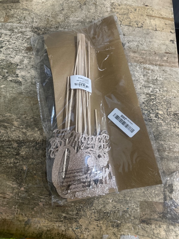 View 2 of 10 Pack Rose Gold Fabulous 50th Birthday Centerpiece Sticks for Tables