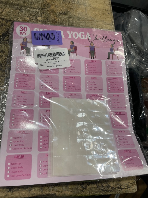 View 2 of 10Pcs Chair Yoga Posters for Seniors Beginners Tai Chi Workout Chart