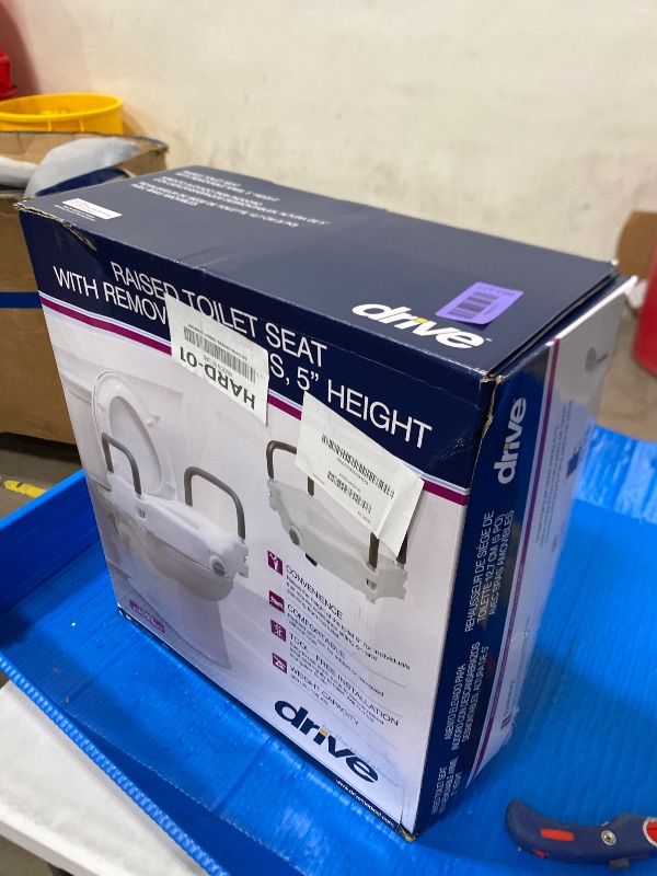 View 2 of 2-in-1 Locking Raised Toilet Seat with Tool-free Removable Arms