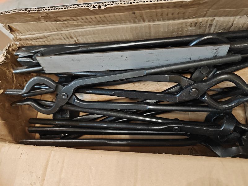 View 2 of PHAHOUNE Blacksmith Tongs and Hammer Set with 1095 Steel Billets