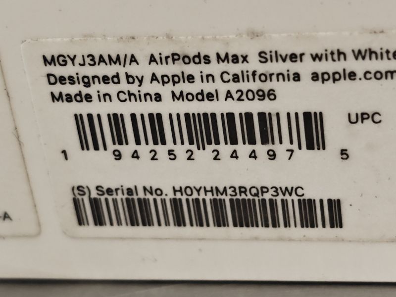 Photo 1 of Apple AirPods Max Wireless Over-Ear Headphones, Active Noise Cancelling, Transparency Mode, Personalized Spatial Audio, Dolby Atmos, Bluetooth Headphones for iPhone – Silver