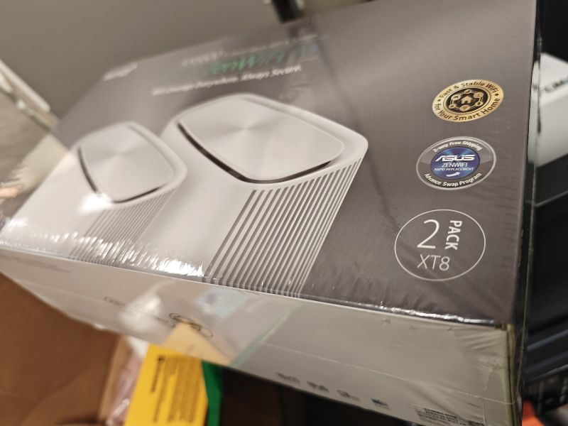 Photo 1 of ASUS ZenWiFi AX6600 Tri-Band Mesh WiFi 6 System (XT8 2PK) - Whole Home Coverage up to 5500 sq.ft & 6+ Rooms, AiMesh, Included Lifetime Internet Security, Easy Setup, 3 SSID, Parental Control, White