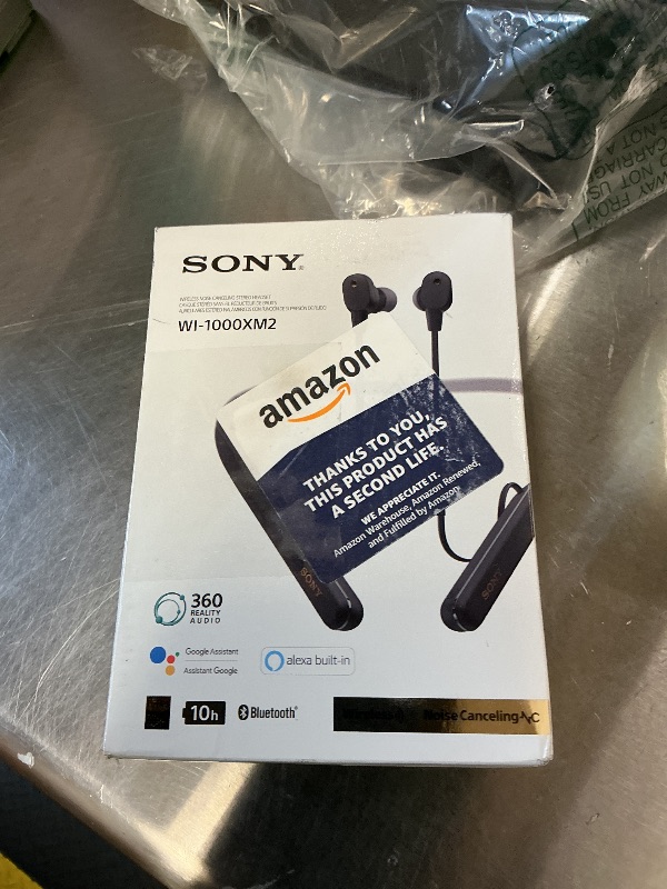 View 2 of Sony WI-1000XM2 Wireless Noise Canceling Earbud Headphones