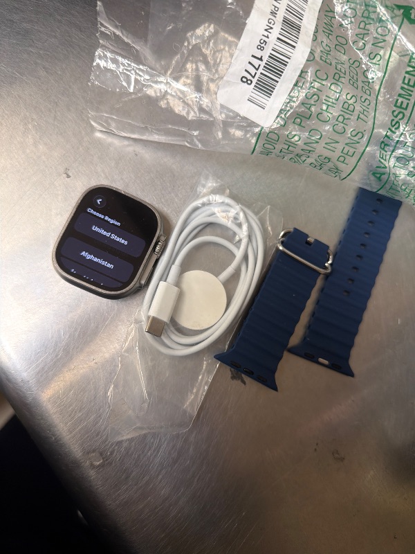 Photo 1 of LOCKED…………Apple Watch Ultra 2 [GPS + Cellular 49mm] Smartwatch with Rugged Titanium Case & Blue Ocean Band. Fitness Tracker, Precision GPS, Action Button, Extra-Long Battery Life, Bright Retina Display