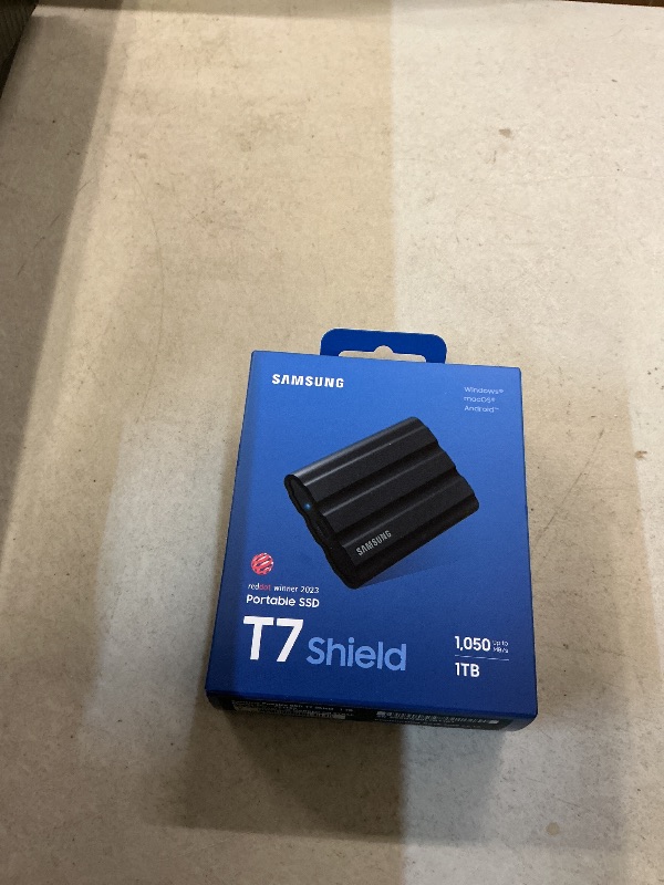 Photo 1 of FACTORY SEALED— Samsung T7 Shield Portable SSD 1TB, USB 3.2 Gen 2, Up to 1,050 MB/s