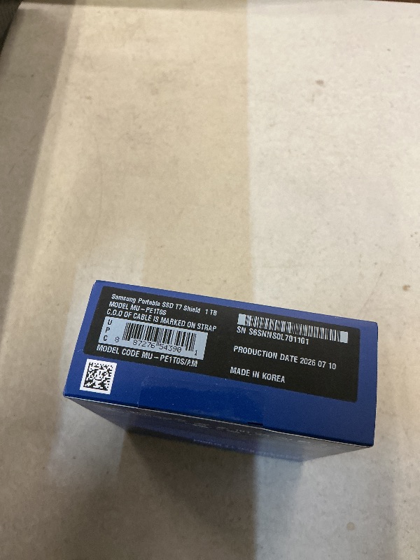 Photo 1 of FACTORY SEALED— Samsung T7 Shield Portable SSD 1TB, USB 3.2 Gen 2, Up to 1,050 MB/s