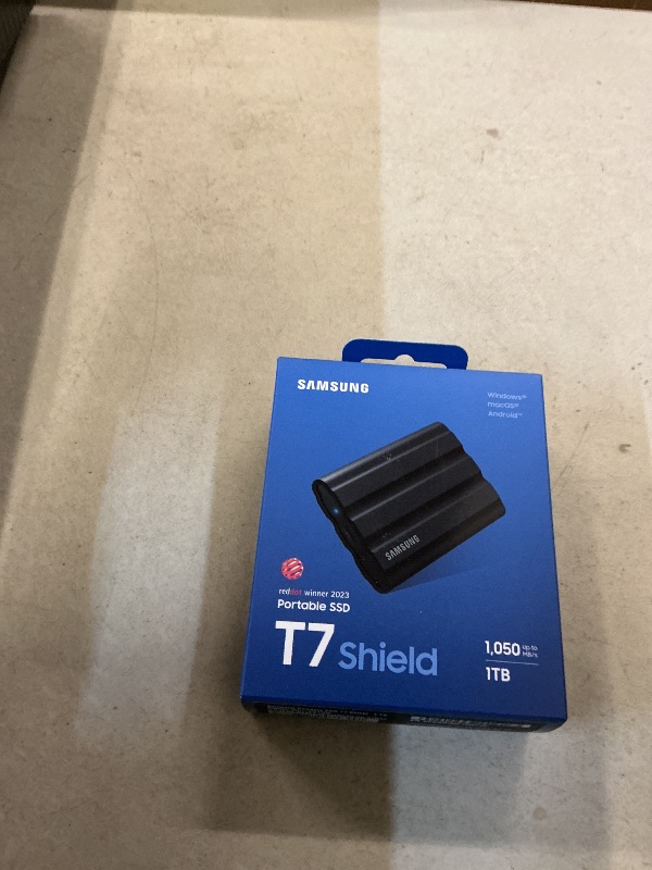 Photo 1 of FACTORY SEALED— Samsung T7 Shield Portable SSD 1TB, USB 3.2 Gen 2, Up to 1,050 MB/s