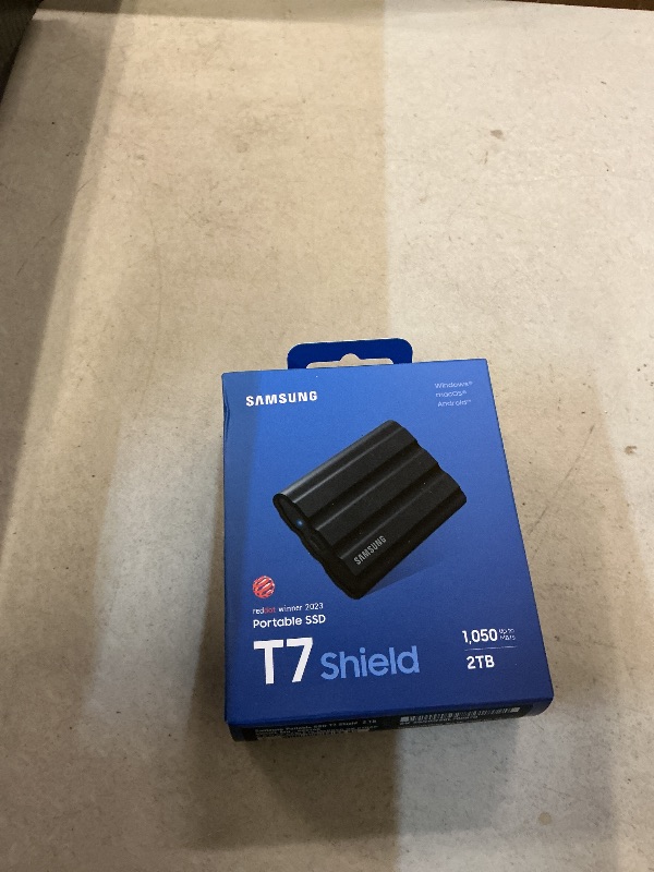 Photo 1 of FACTORY SEALED— Samsung T7 Shield Portable SSD 2TB, USB 3.2 Gen 2, Up to 1,050 MB/s