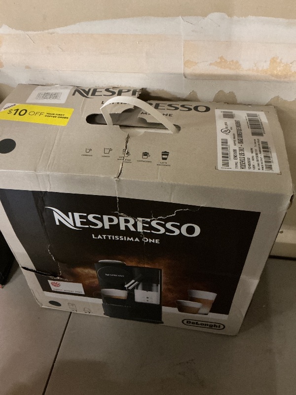 Photo 1 of Nespresso Lattissima One Original Espresso Machine with Milk Frother by De'Longhi, Shadow Black