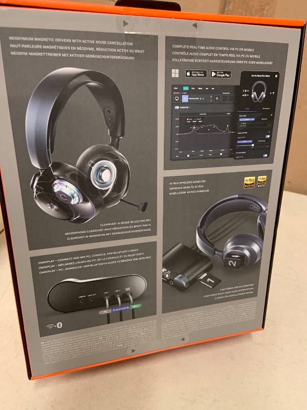 Photo 1 of SteelSeries Arctis Nova Pro Omni - Hi-Res Wireless Gaming Headset, 96kHz/24bit, ANC, ClearCast Pro Mic, AI Noise Rejection, Mobile App, Mix 2.4GHz + BT, OmniPlay PC+PlayStation+Xbox - Midnight Blue