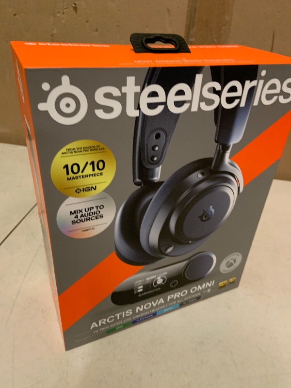 Photo 1 of SteelSeries Arctis Nova Pro Omni - Hi-Res Wireless Gaming Headset, 96kHz/24bit, ANC, ClearCast Pro Mic, AI Noise Rejection, Mobile App, Mix 2.4GHz + BT, OmniPlay PC+PlayStation+Xbox - Midnight Blue