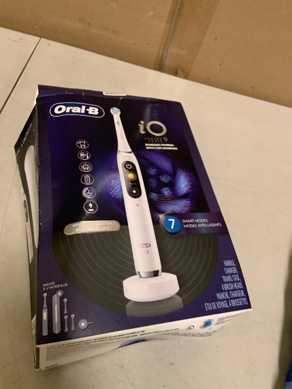 Photo 1 of Oral-B iO9 Genius Electric Toothbrush, 7 Modes, White Alabaster