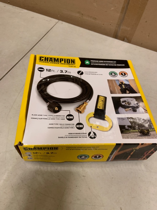 Photo 1 of Champion Power Equipment 100736 12-Foot Propane Hose Extension Kit