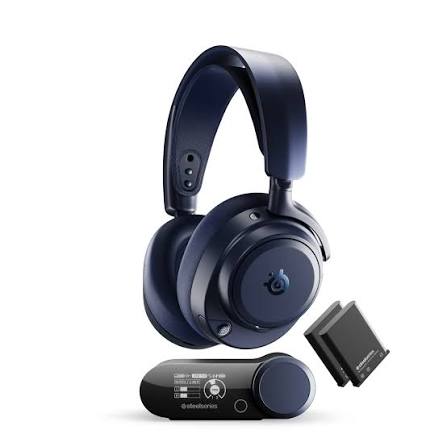 Photo 1 of SteelSeries - Arctis Nova Pro Omni 2.4 GHz Wireless Over-The-Ear Gaming Headset for PC, PS5/PS4, Xbox One, Xbox X/S, Switch/Switch 2 - Blue