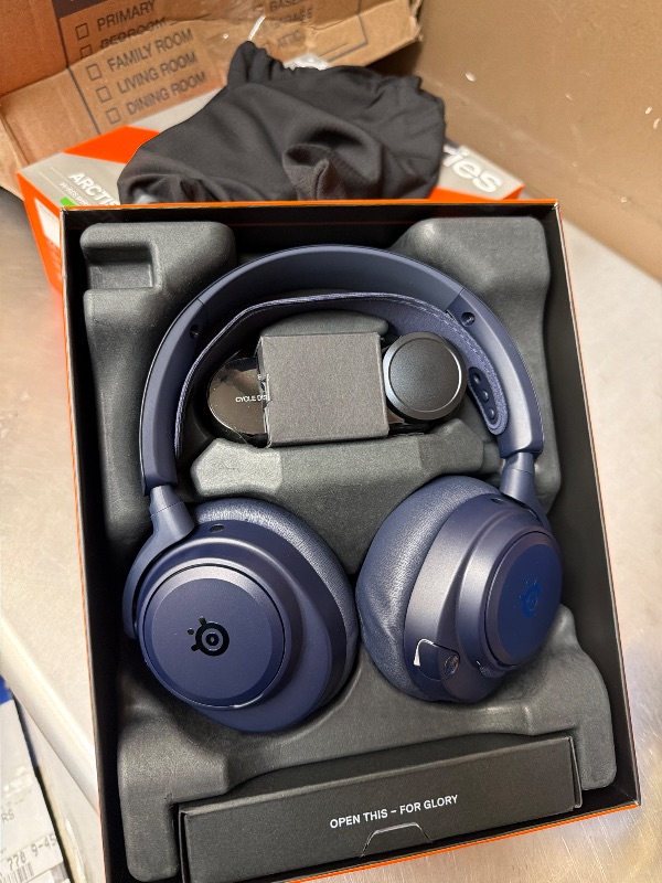 View 3 of SteelSeries - Arctis Nova Pro Omni 2.4 GHz Wireless Over-The-Ear Gaming Headset for PC, PS5/PS4, Xbox One, Xbox X/S, Switch/Switch 2 - Blue