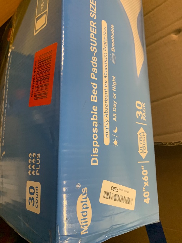 Photo 1 of MILDPLUS Disposable Bed Pads 40"x60" - 30 Count