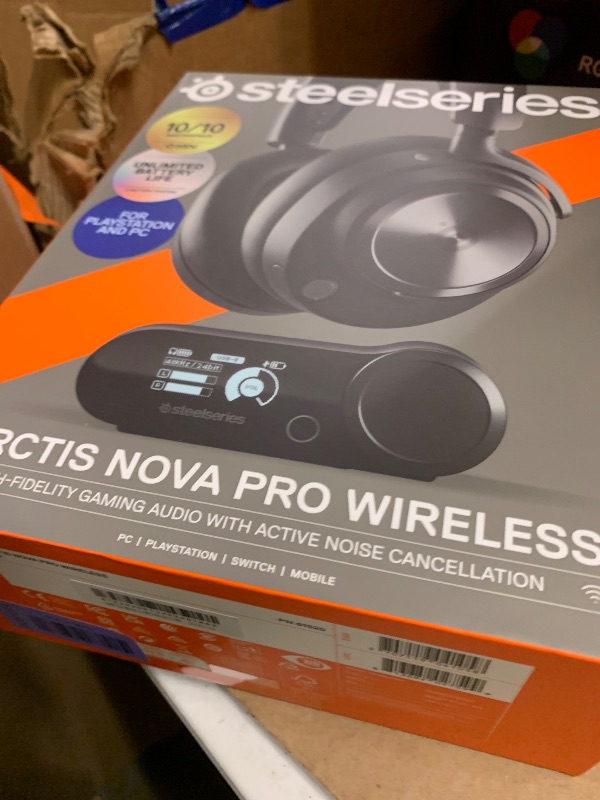 Photo 1 of SteelSeries Arctis Nova Pro Wireless Multi-System Gaming Headset - Premium Hi-Fi Drivers - Active Noise Cancellation - Infinity Power System - ClearCast Gen 2 Mic - PC, PS5, PS4, Switch, Mobile