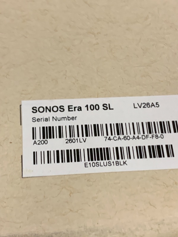 Photo 1 of Sonos Era 100 SL Compact, Microphone-Free Speaker - Black