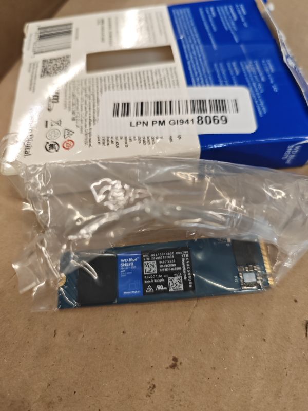 Photo 1 of Western Digital 1TB WD Blue SN570 NVMe Internal Solid State Drive SSD - Gen3 x4 PCIe 8Gb/s, M.2 2280, Up to 3,500 MB/s - WDS100T3B0C