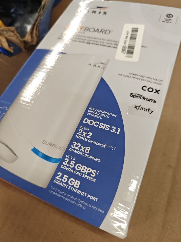 Photo 1 of Arris Surfboard S34 DOCSIS 3.1 Multi-Gig Cable Modem | 2.5Gbps + 1Gbps Ethernet Ports | Compatible with Xfinity, Cox, Spectrum | Next Gen Upstream | Modem Only, Router Required