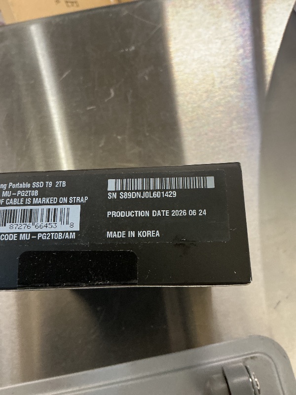 Photo 1 of FACTORY SEALED— Samsung T9 Portable SSD 2TB, USB 3.2 Gen 2x2 External SSD, Up to 2,000 MB/s