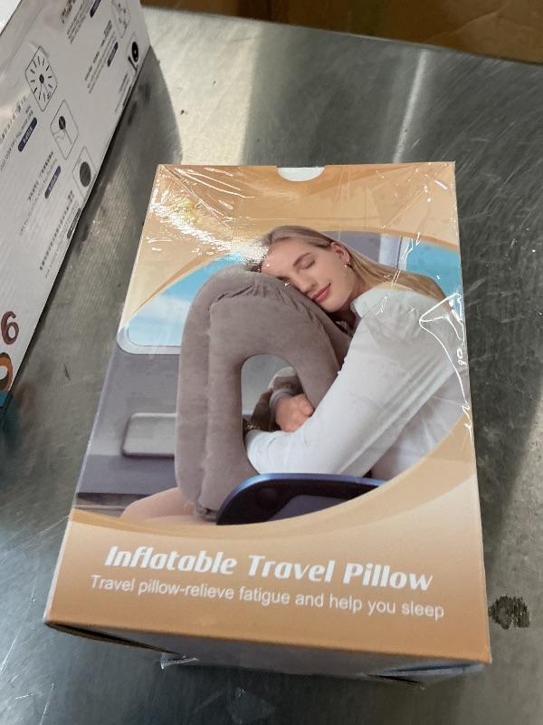 Photo 1 of Sunany Travel Pillow, Inflatable Neck Pillow Used for Airplanes/Cars/Buses/Trains/Office Napping with Eye Mask/Earplugs (Balck)