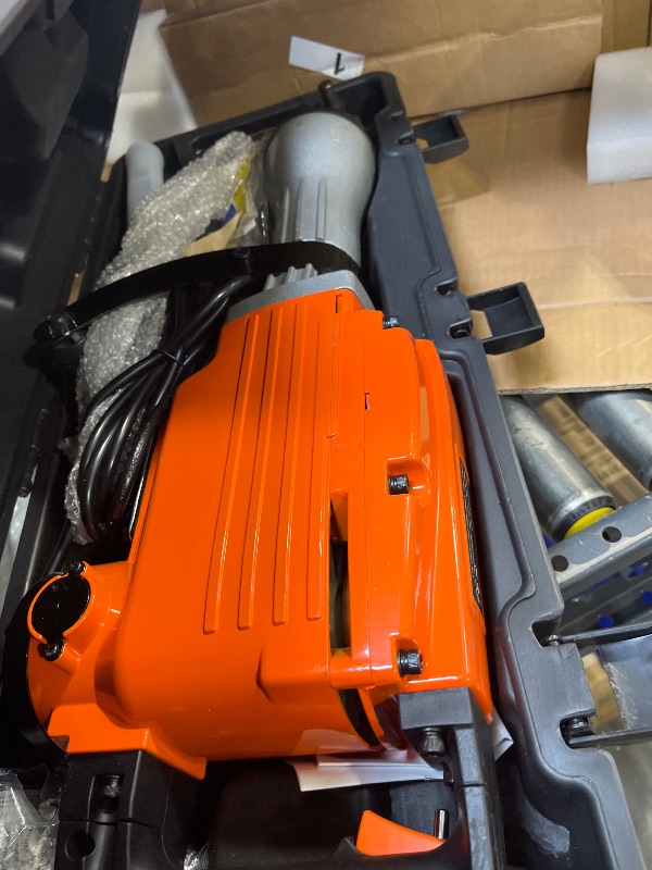 Photo 1 of VEVOR Demolition Jack Hammer, MAX 2200W Electric Jackhammer Heavy Duty, 1400 BPM Concrete Breaker 4pcs Chisels Bit Chipping W/Case, Gloves