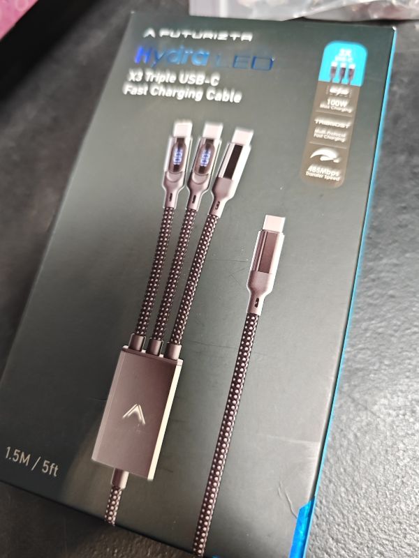Photo 1 of Futurizta Tech Hydra Triple USB-C 100W Fast-Charge Cable