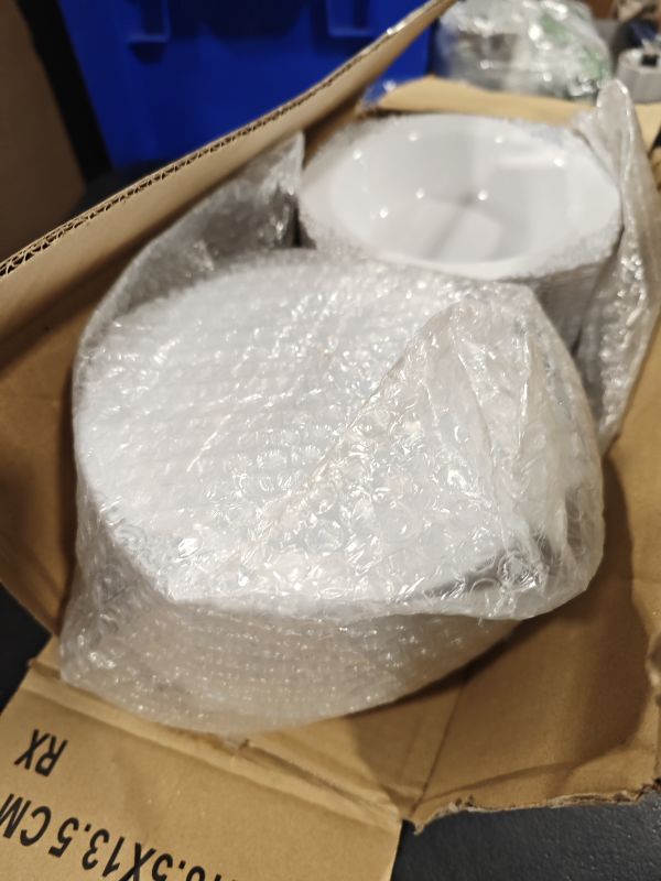 Photo 1 of Bestluck 100 Pack White Plastic Soup Bowls with Silver Rim