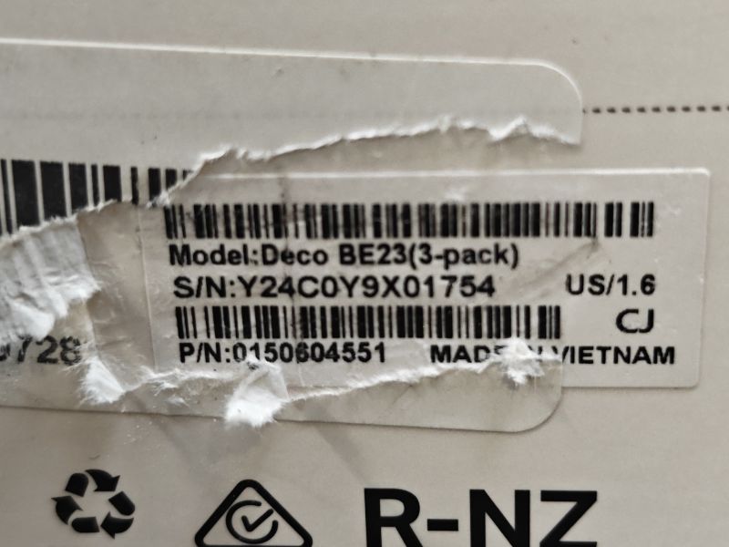 Photo 1 of TP-Link Deco BE23 BE3600 WiFi 7 Mesh System (3-Pack)