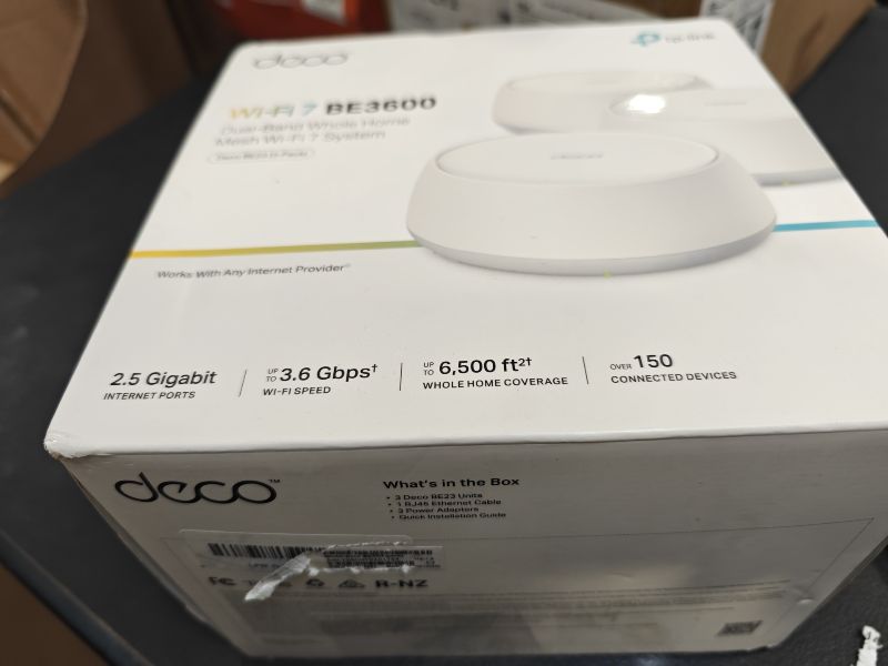 Photo 1 of TP-Link Deco BE23 BE3600 WiFi 7 Mesh System (3-Pack)