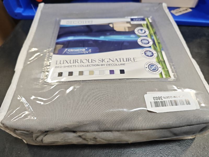 View 2 of DECOLURE King Sheet Set - 4pcs, Cooling, Ultra-Soft, Bamboo Viscose Microfiber,