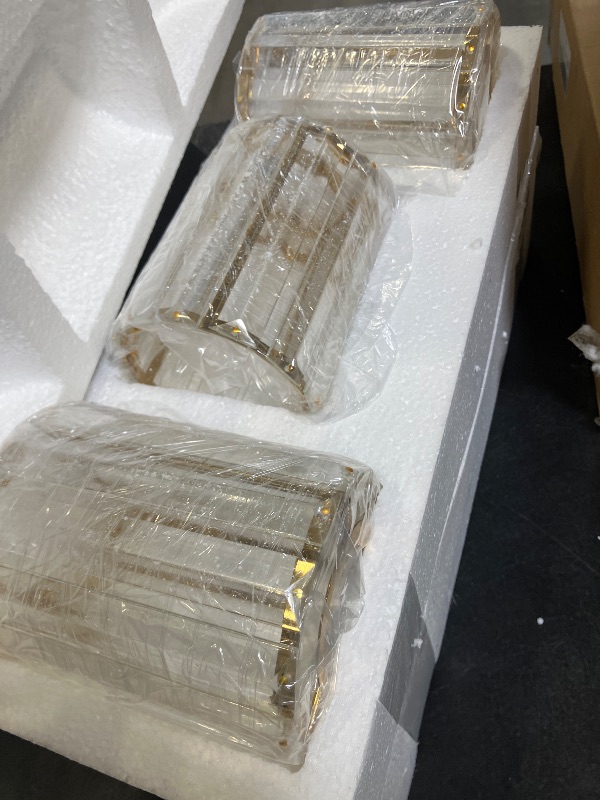 View 3 of Meybiok 3-Light Crystal Vanity Light Fixture