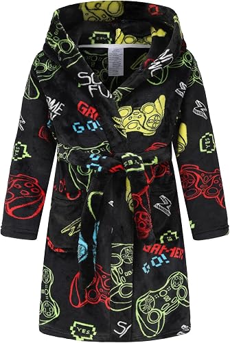 Photo 1 of Boys Girls Robes Kids Toddler Flannel Hooded Bathrobe Pajamas Sleepwear 13-14Y