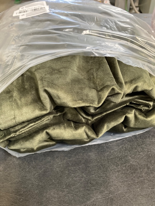 View 3 of BGment Velvet Blackout Curtains 102 Inch, Olive Green, 2 Panels