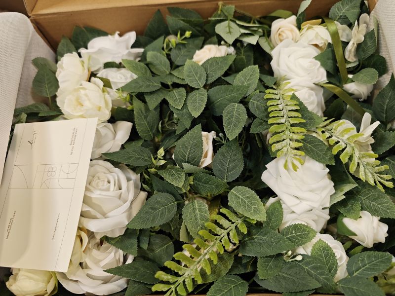 View 2 of Ling's Moment Wedding Aisle Flowers White & Sage Green