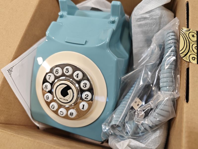 View 2 of Sangyn Bluetooth Landline Phone with Handset and Speakerphone, Retro Bluetooth Home Phone, Classic Bluetooth Desk Phone, Cordless Bluetooth Telephone with USB Rechargeable