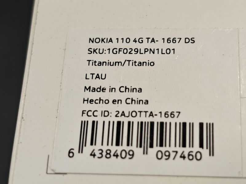 Photo 1 of Nokia 110 4G Mobile Phone, Titanium
