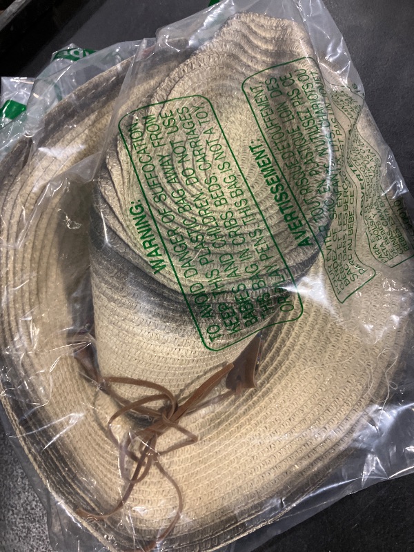 Photo 1 of HKSICHENGKEJI Straw Cowboy Hat - Western Style Sun Cap